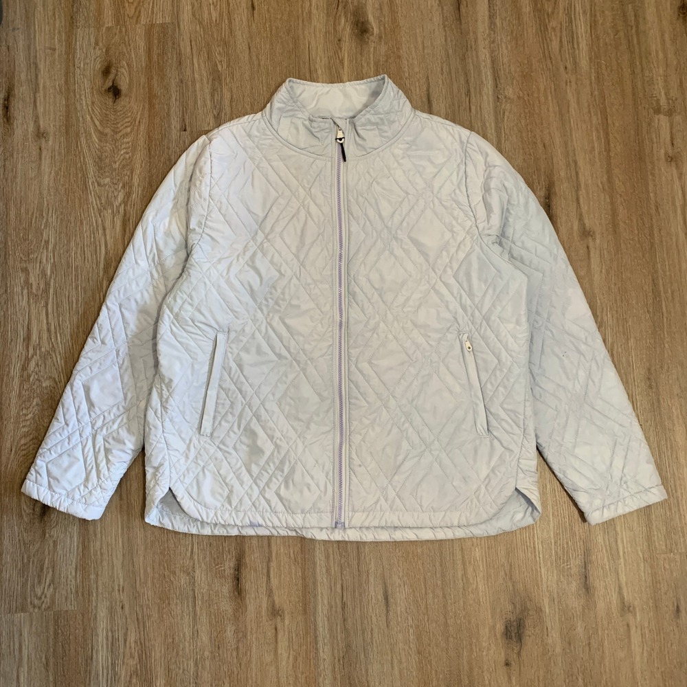 Voyager diamond quilted lightweight jacket in baby blue white - size‎ XL womens